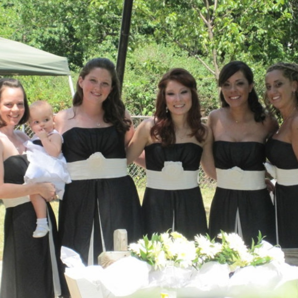 Liz Fields Black and White Bridesmaids Dress